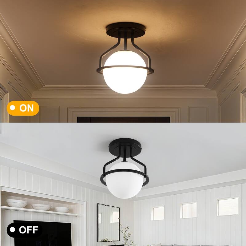 1-Lights Glass Flush Mount
