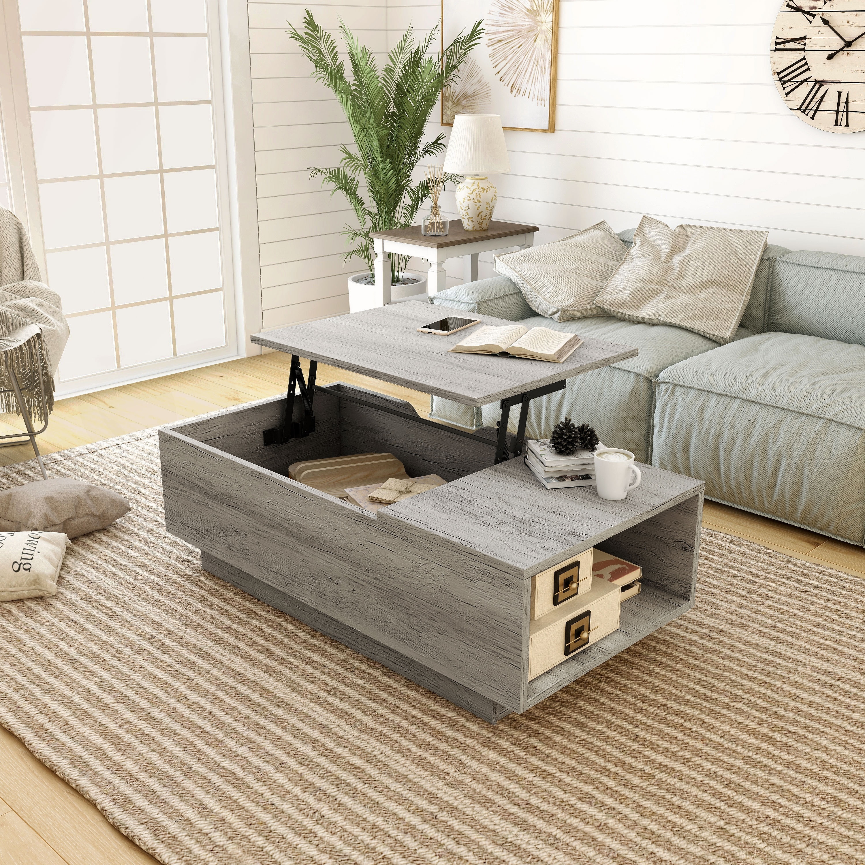 Uver Rustic 47-inch 1-Shelf Lift-top Coffee Table by Furniture of
