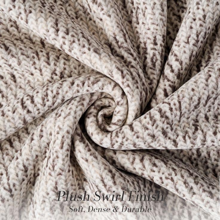50" x 60" Single Layer Reversible Printed Chenille, Fleece Throw Blanket With Two Plush Effects, Soft and Machine Washable