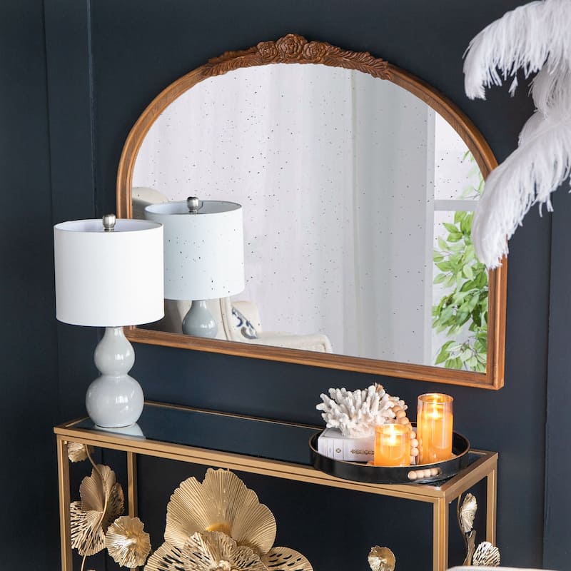 40" x 30" Hand Carved Rose Antique Mirror Frame