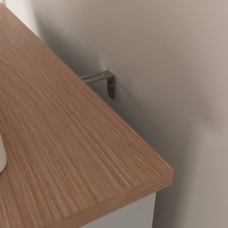 Anmytek White Wooden Kitchen Storage Cabinet with Drawers Shaker Style Coffee Bar Cabinet