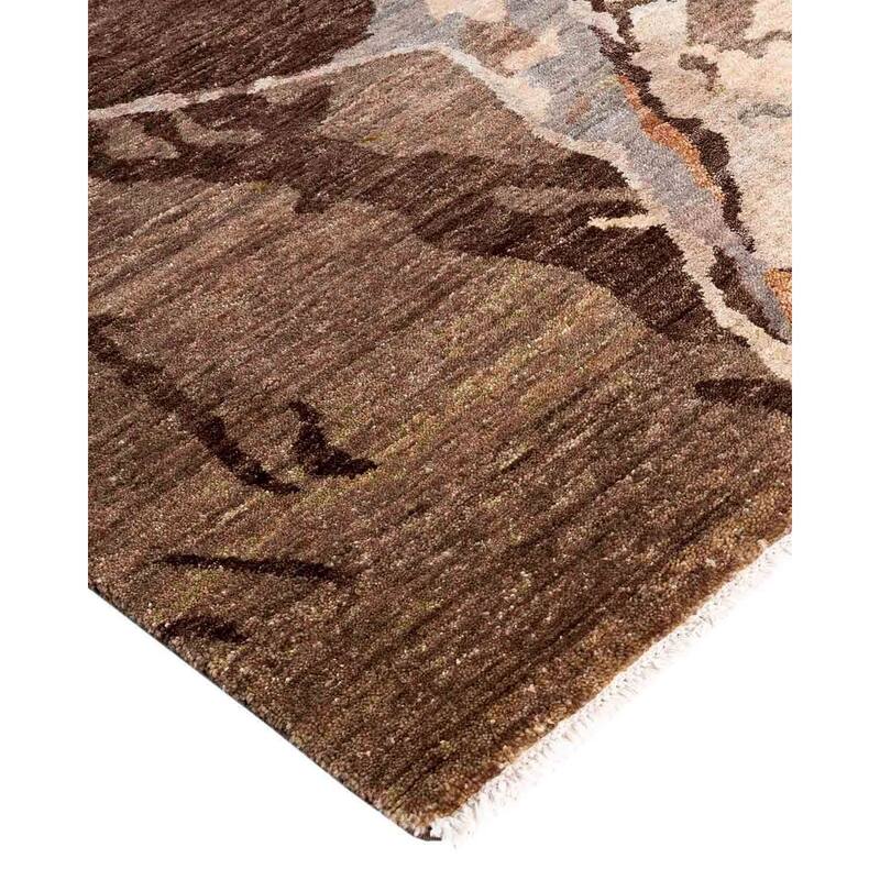 Ikat One-of-a-Kind Hand-Knotted Area Rug, Brown - 8' 1" x 10' 0"