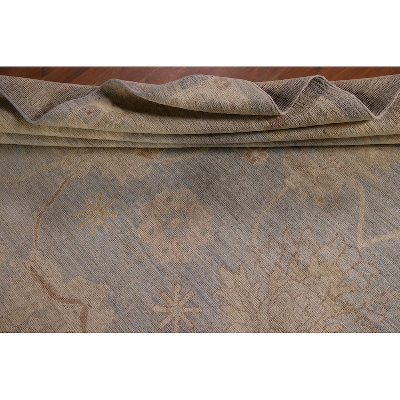 Vegetable Dye Oushak Turkish Rug Hand-Knotted Wool Carpet - 8'9" x 11'8"