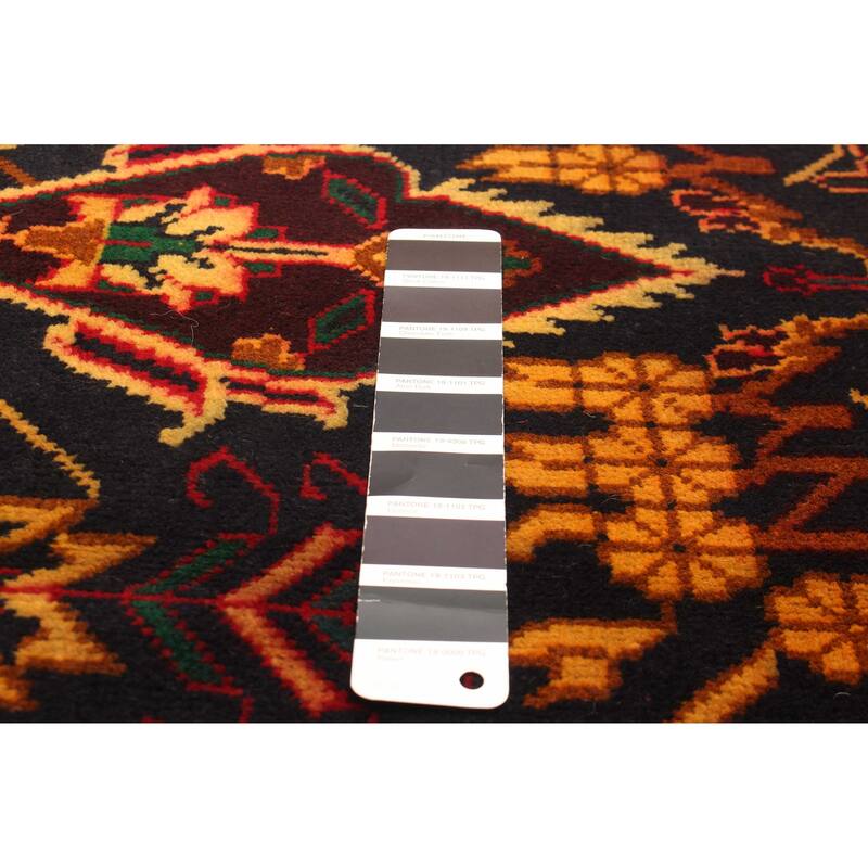 ECARPETGALLERY Hand-knotted Teimani Black Wool Rug - 3'8 x 6'9