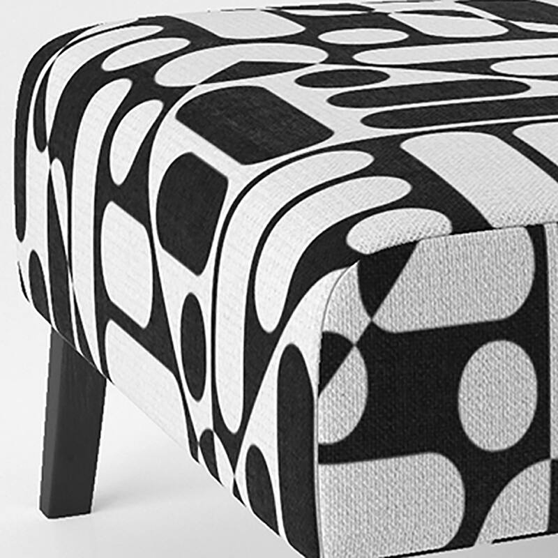 Designart "Black Lines Geometric" Upholstered Patterned Accent Chair and Arm Chair
