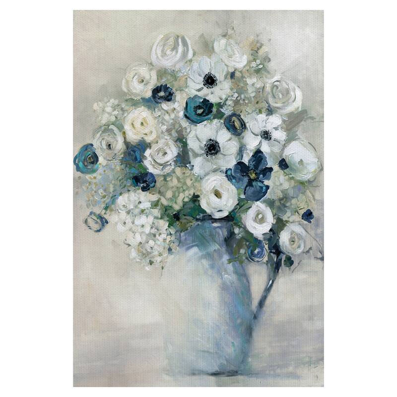 Anemone and Blue by Sally Swatland Canvas Art Print