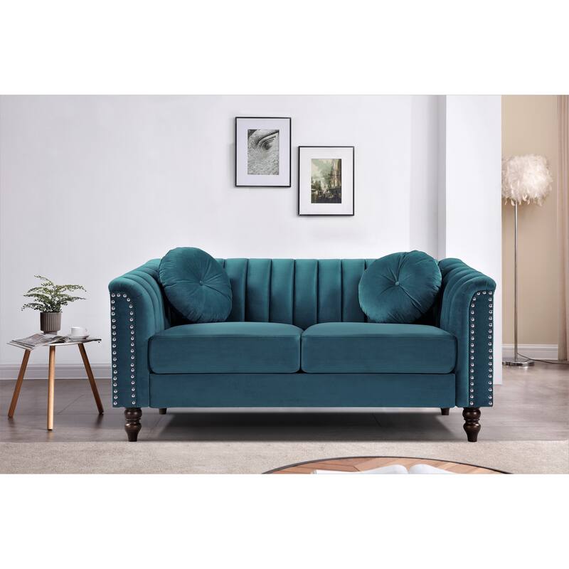 Hills Tufted Back Nailhead 2PCS Living Room set