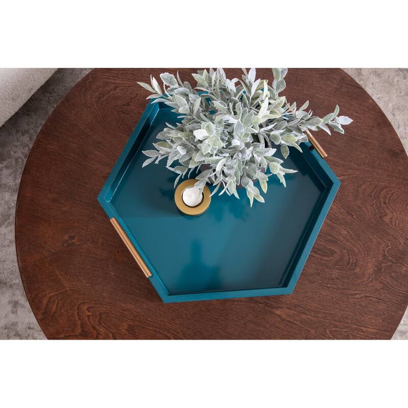 Kate and Laurel Lipton Hexagon Decorative Tray - 18x18