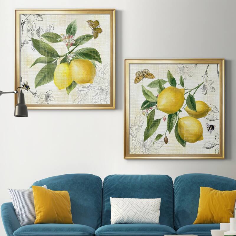 Linen Lemons I Premium Framed Canvas - Ready to Hang