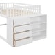 preview thumbnail 15 of 48, Floor Bunk Bed with Movable Storage Cabinet, Solid Wood Bunkbeds Frame
