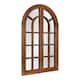 Kate and Laurel Boldmere Wood Windowpane Arch Mirror - Brown - 28x44