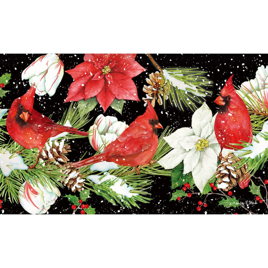 22 in. x 10 in. Snowman Family Sassafras Switch Mat - 22 x 10