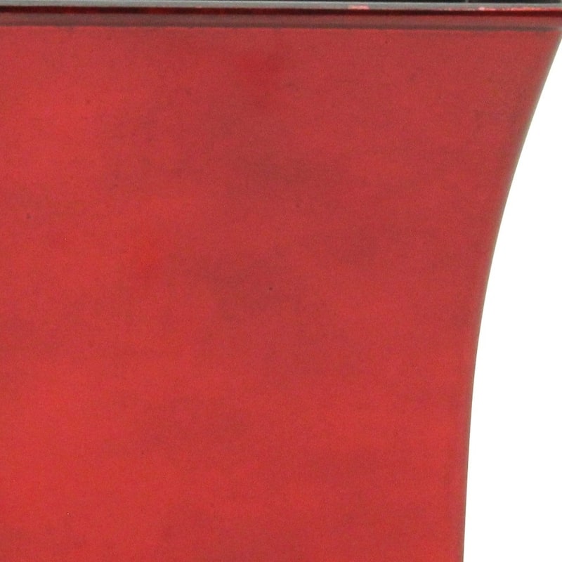 HomeRoots 7" Red Recycled Plastic Indoor Outdoor Square Pot Planter