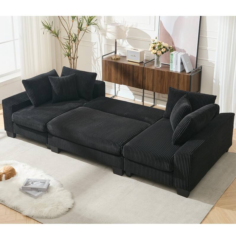 114" Sleeper Sofa U Shaped Sofa