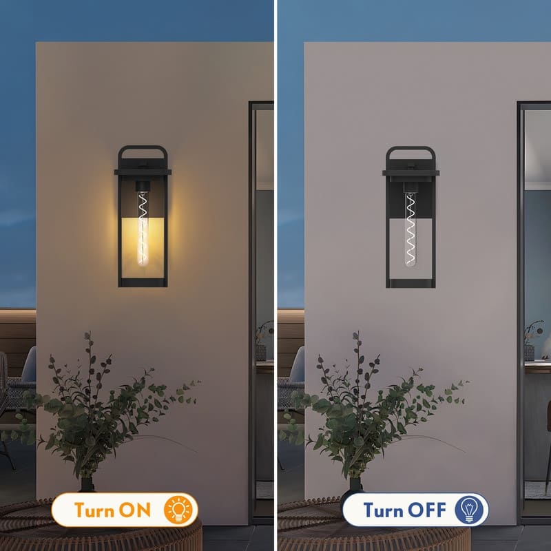 Outdoor Wall Light - IP65 Waterproof Exterior Wall Sconce, E26 Base (Bulb Not Included)