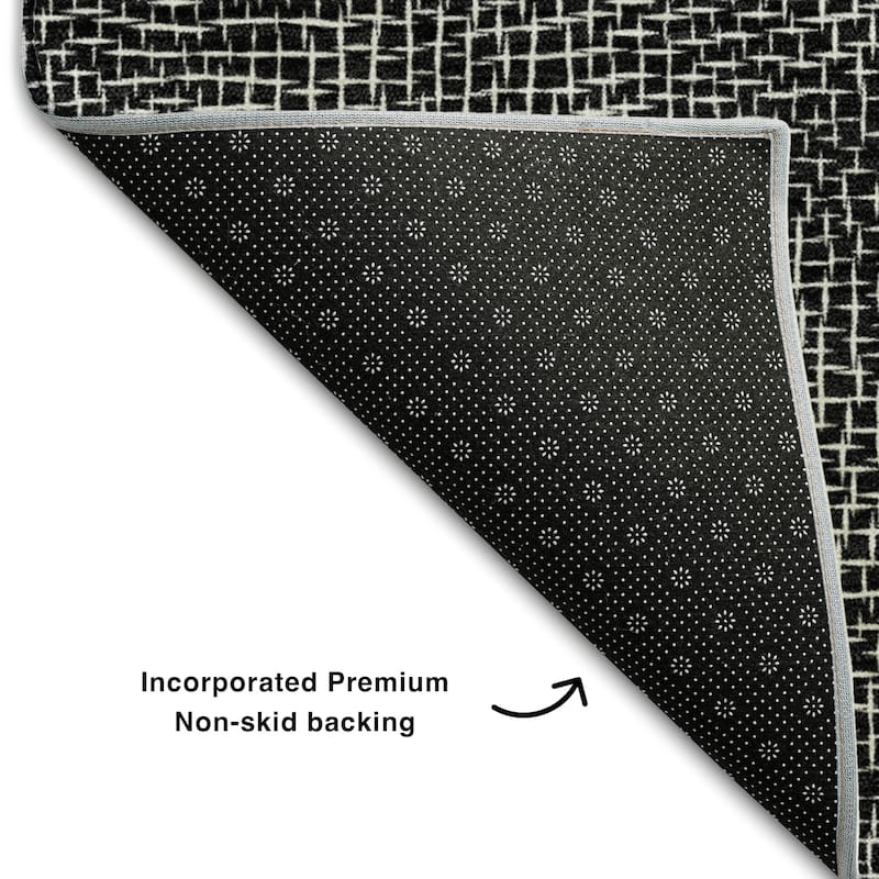 Premium Washable Super Soft Geo Hatchy Mayfield Rug