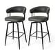 preview thumbnail 31 of 42, Glitzhome 26 or 31 Inches Modern Upholstered Swivel Counter Height Bar Stools 2PK 31.5" Black - Bar Height