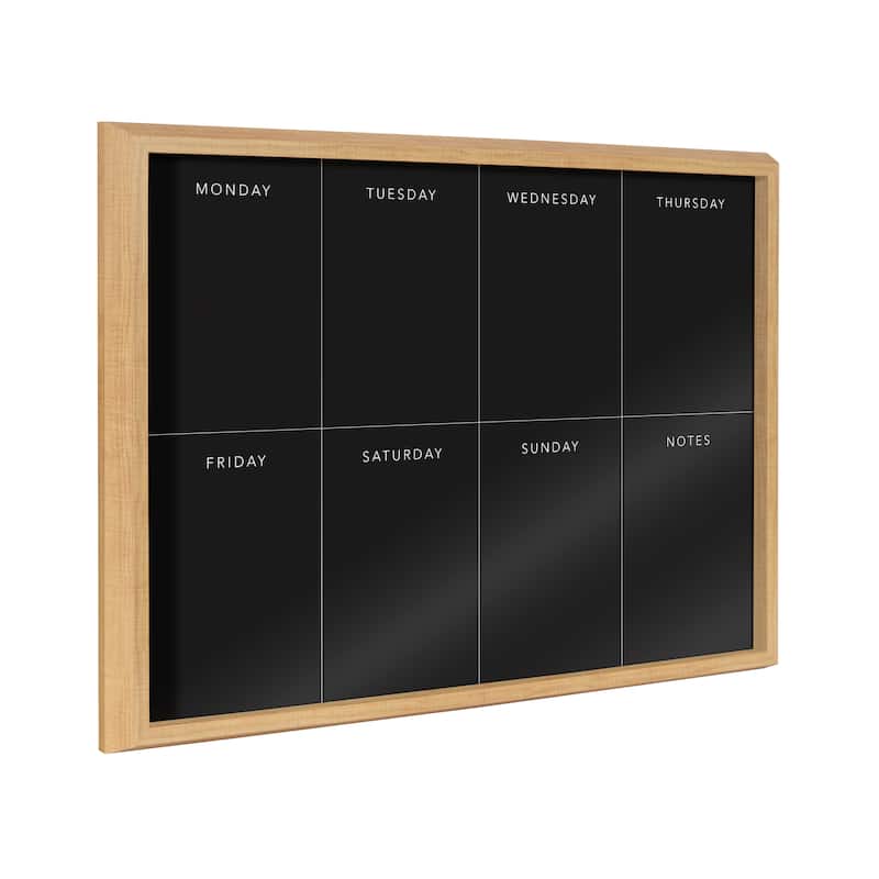 Kate and Laurel Blake This Week Black Framed Printed Glass by The Creative Bunch Studio - 18x24 - 18x24 - Natural