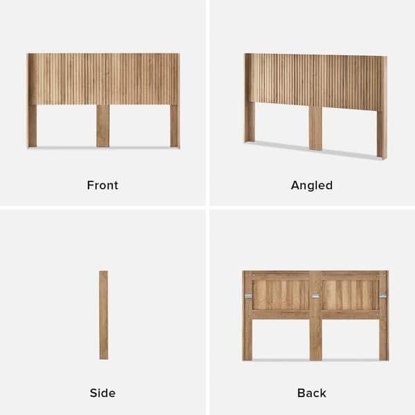 dimension image slide 0 of 3, mopio Brooklyn Headboard, 62.4" Wide Headboard Only, Wood Headboard, Modern Farmhouse, Boho, Wall Mount, Fluted Panel