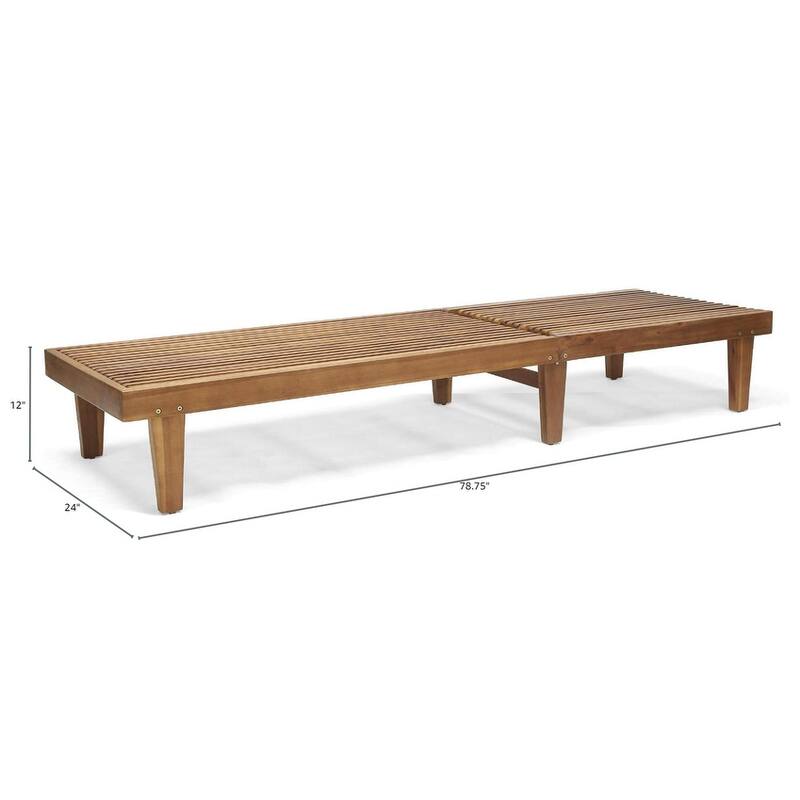 Outdoor Solid Wood Frame Slat Recliner