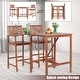 preview thumbnail 4 of 4, 3PCS Bar Table Set Outdoor Acacia Wood Space Saving Dining Set