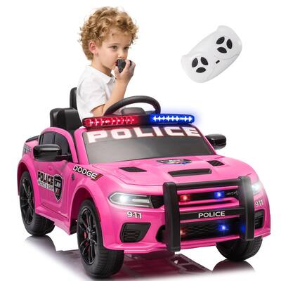 12v Kids ride on police car W/Parents Remote Control,anti-collision bar,Front& top and Four wheel suspension