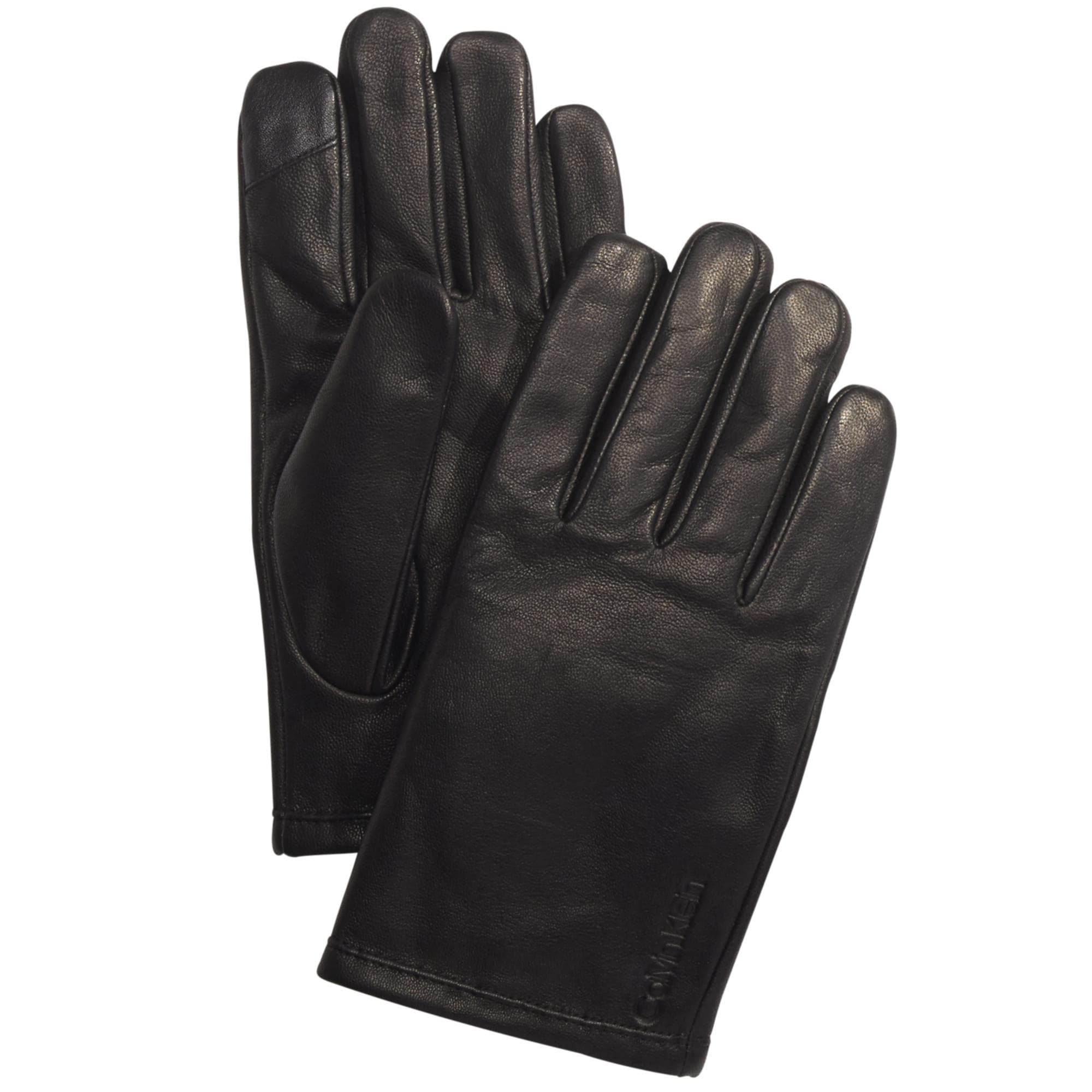 fleece lined black leather gloves