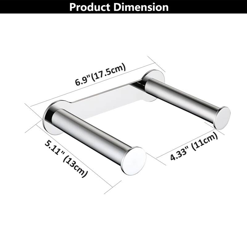 Wall-Mount Dual Post Toilet Paper Holder Double Roll Tissue Holder