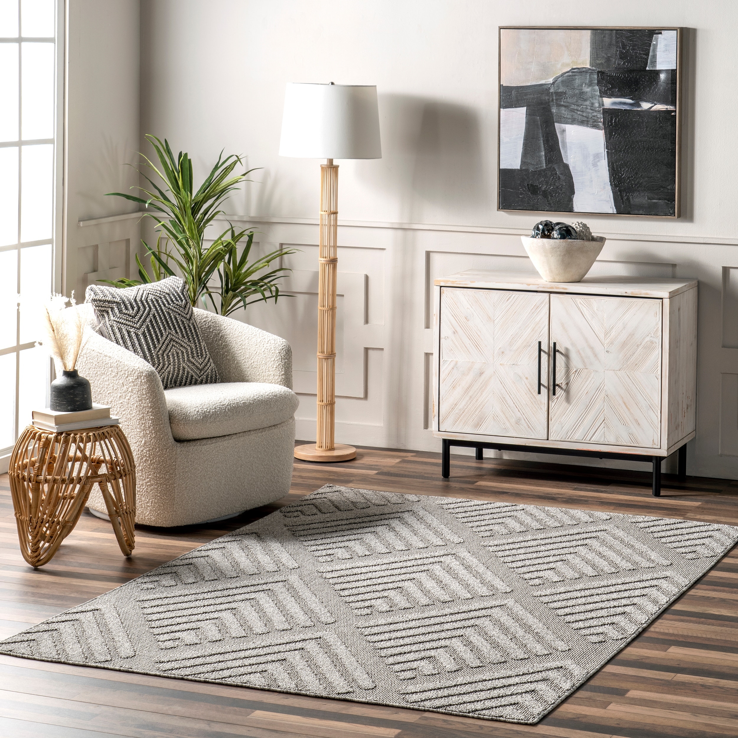 Nuloom Lessie High-Low Geometric Indoor/Outdoor Area Rug