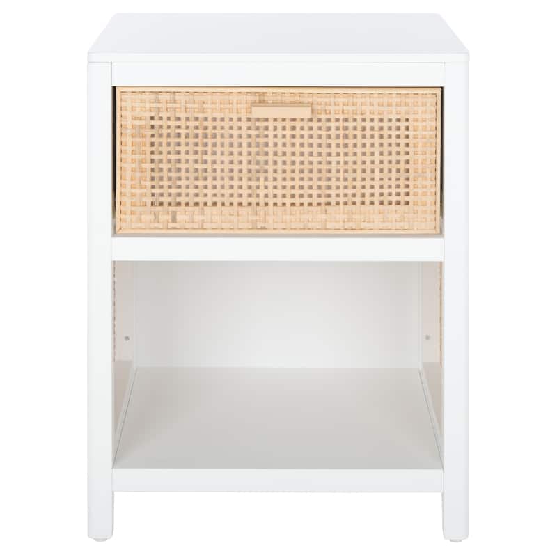 SAFAVIEH Aleah Nightstand - White/Natural