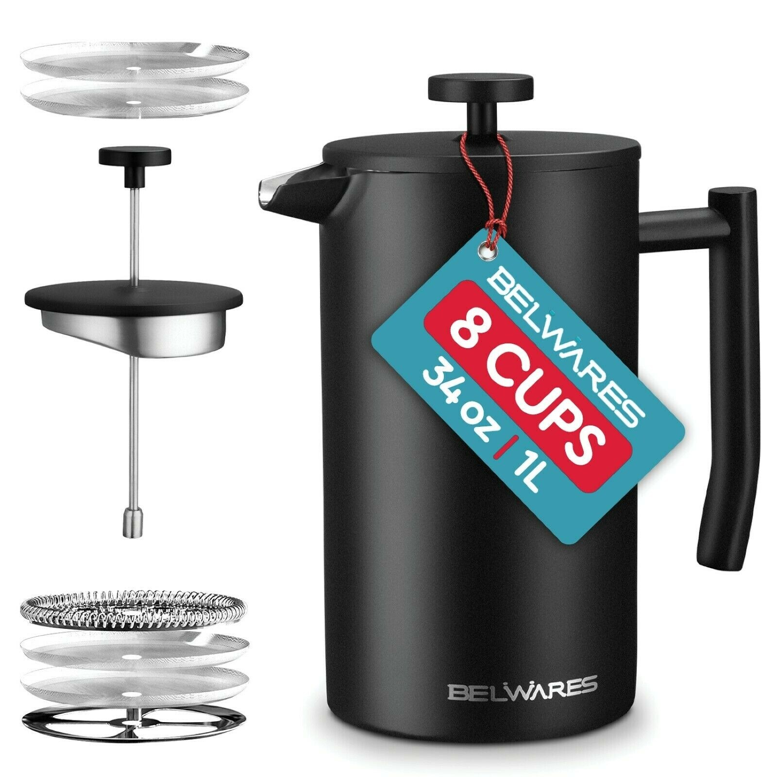 1pc French Press Coffee Maker, Household Brewing Tool With Filter