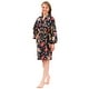 preview thumbnail 11 of 10, Leisureland Women's Cotton Poplin Robe, Short Kimono Floral Robe