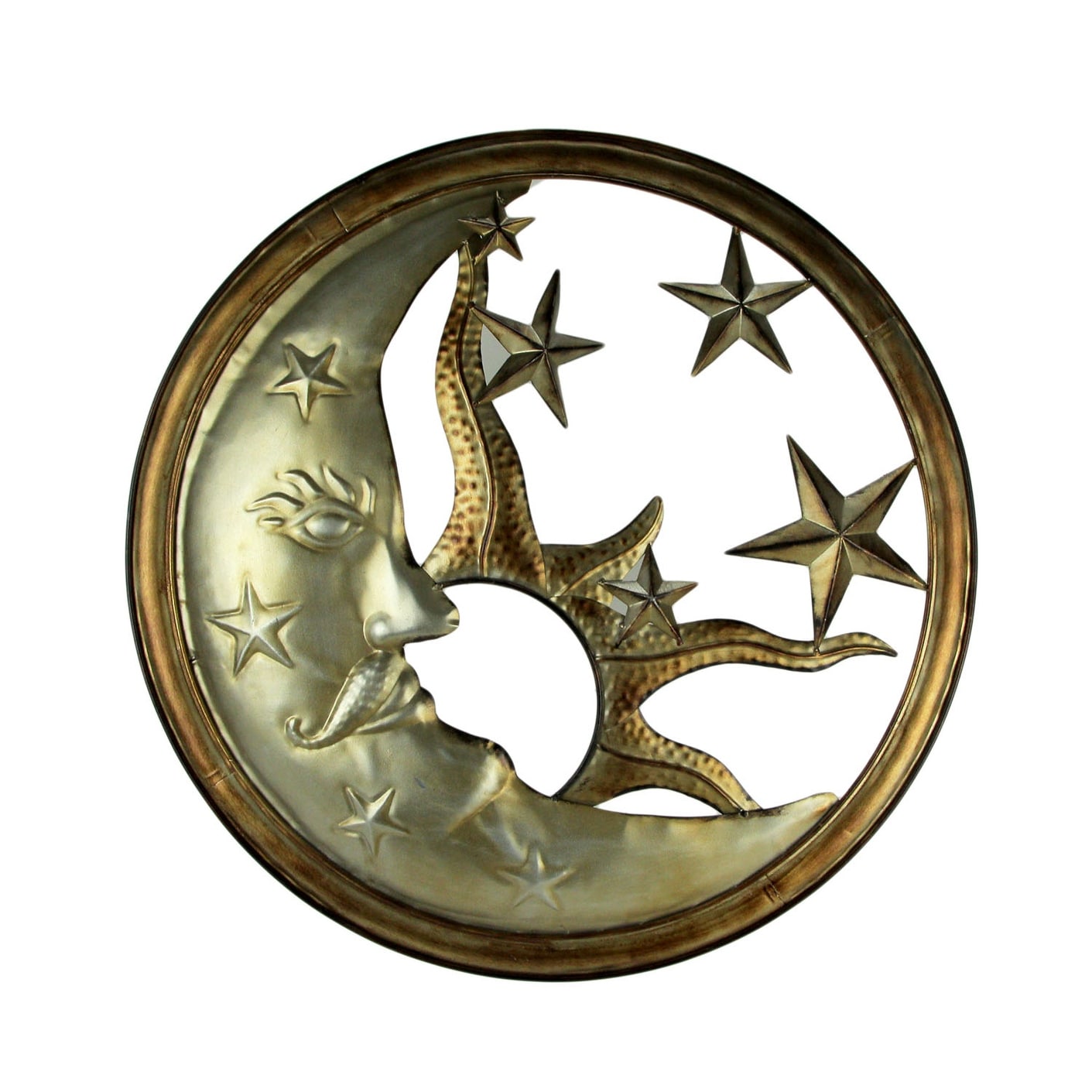 Shop Bronze And Antique Silver Metal Art Sun Moon And Stars Indoor