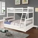 preview thumbnail 49 of 56, Twin Over Full Wood Bunk Bed with Storage Drawers and Ladder White