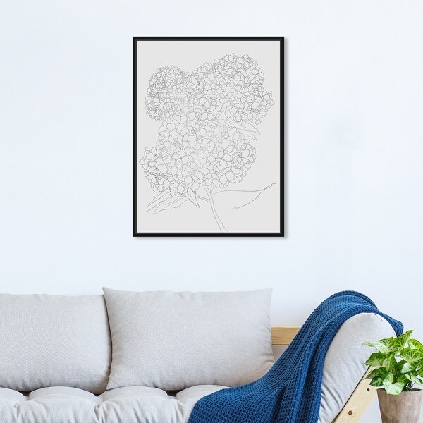 Oliver Gal 'Hydrangea' Floral and Botanical Wall Art Framed Canvas