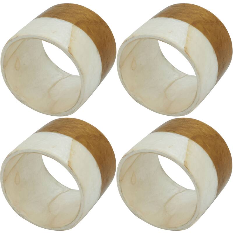 Capiz Design Napkin Rings (Set of 4) - Gold