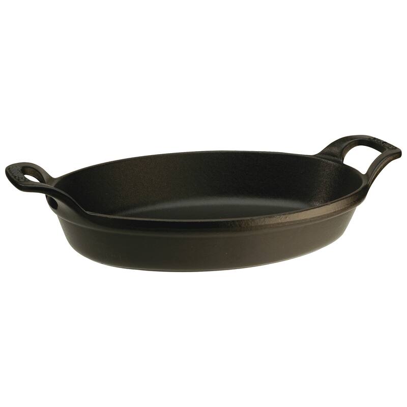 STAUB Cast Iron 8-inch x 5.5-inch Oval Gratin Baking Dish - 8x5" x 0.5"