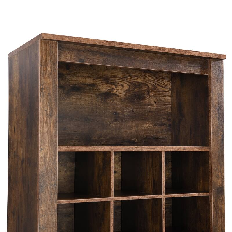 Free Standing 30 Shoe Cubby Console with Multiple Storage Capacity