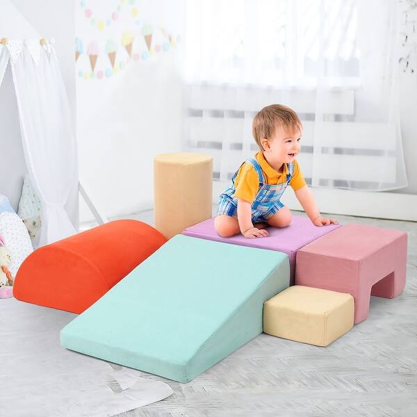 slide 2 of 11, 6PCS Foam Climbing Blocks for Toddlers