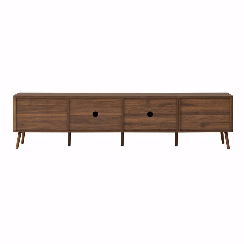 78" Modern TV Stand for TVs up to 85", with Fluted Doors, Cable Management, Soft-Closing Hinges & Solid Wood Legs
