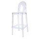 preview thumbnail 9 of 11, Set of 4 Clear 30" Seat Bar Stool Counter Height With Backs Plastic Chairs For Home Restaurant Office