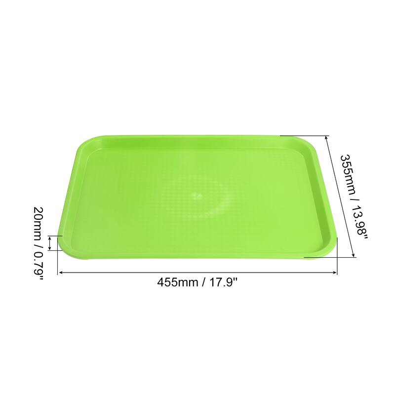 14" x 18" Plastic Fast Food Trays Bulk Rectangular Serving Trays - Green