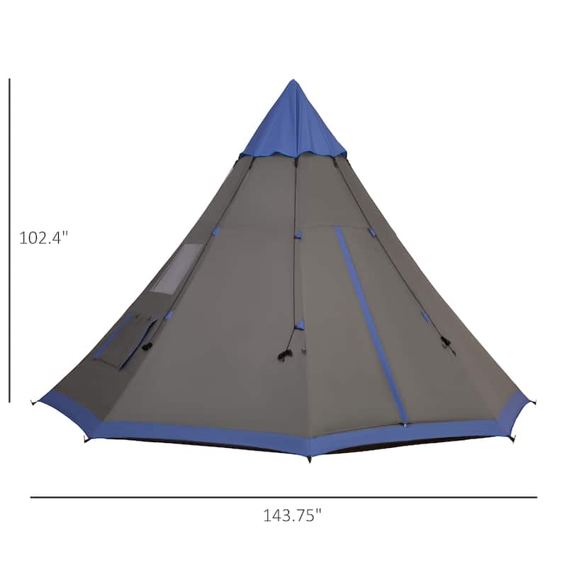 Large 6 to 7 Person Camping Tent with Water Resistant Fabric and Rust Resistant Frame for Outdoor Adventures