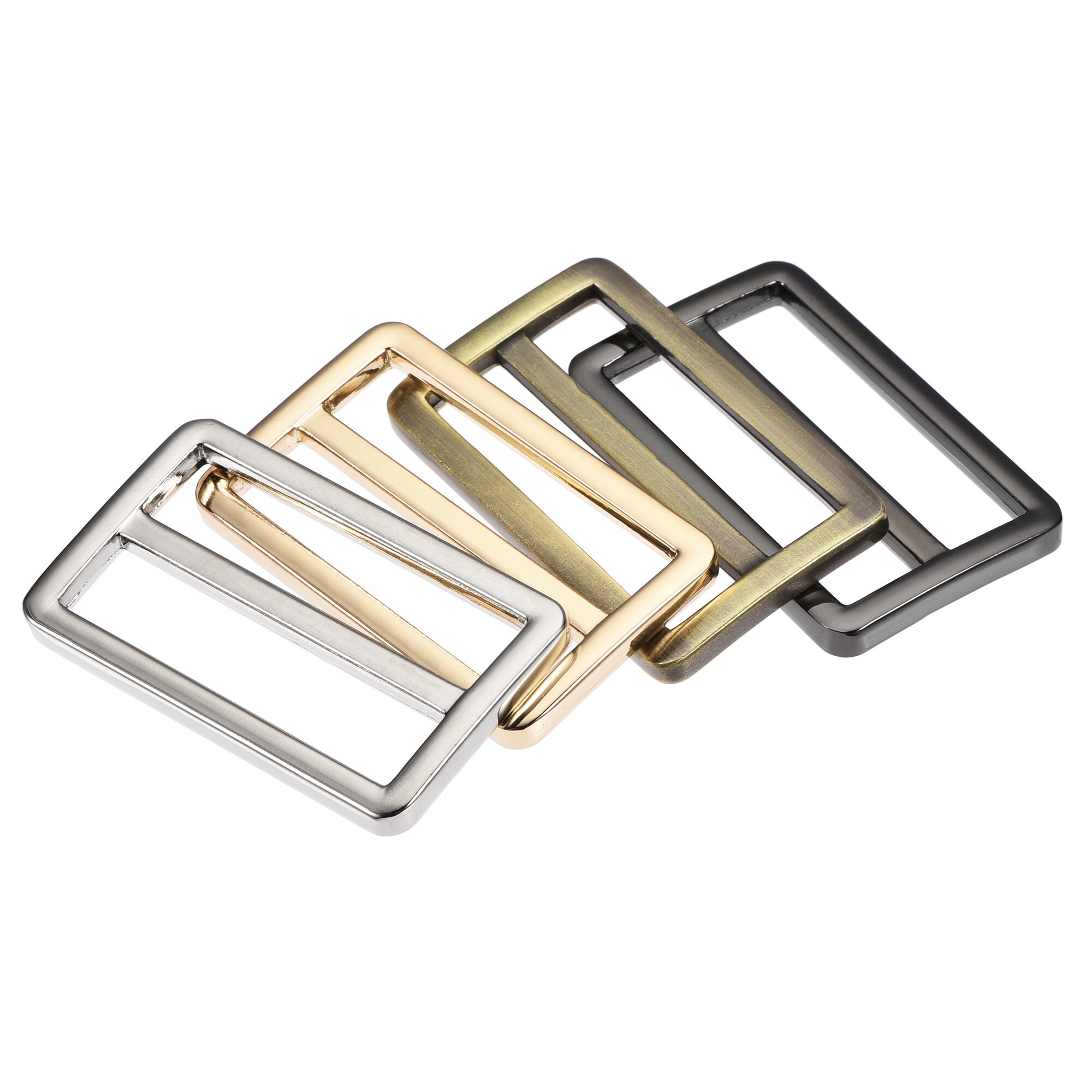 38.6mm(1.52") Flat Metal Slide Strap Adjustable Buckle 4 Colors 8pcs - Multicolor