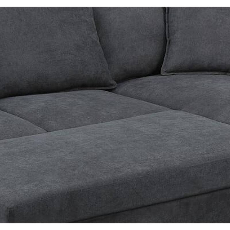 84 Inch Reversible Sleeper Sectional Sofa with Storage Chaise, Modern, Gray