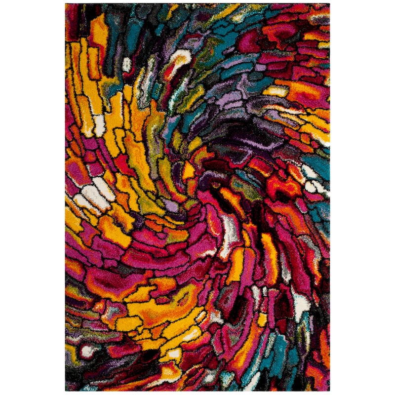 SAFAVIEH Fiesta Shag Victorina Abstract Rainbow Rug - 4' x 6' - Multi