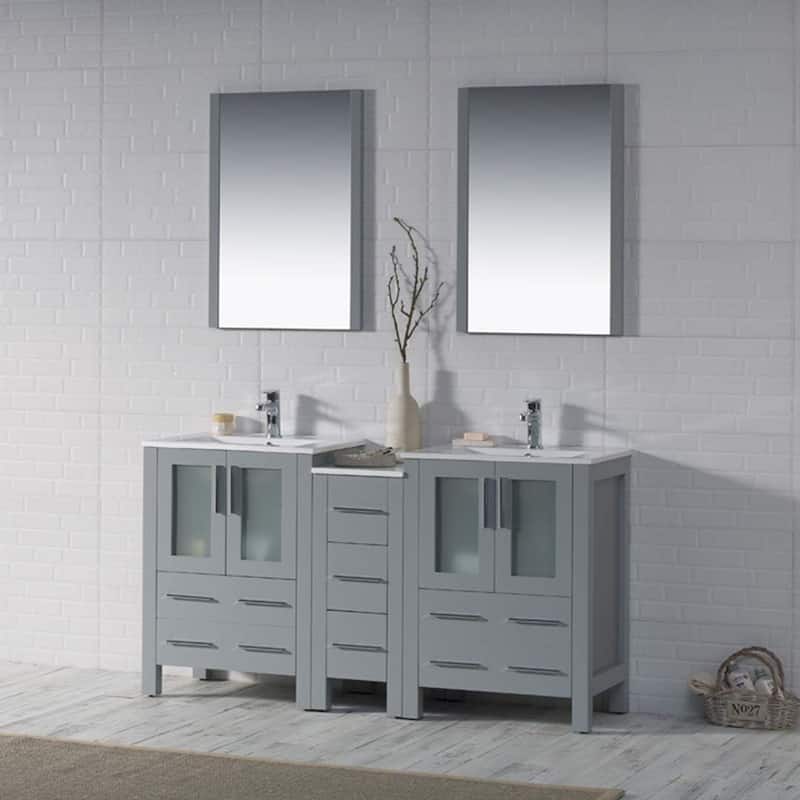 Blossom Sydney 60" Solid Wood Bathroom Vanity Double Sink with Cabinet