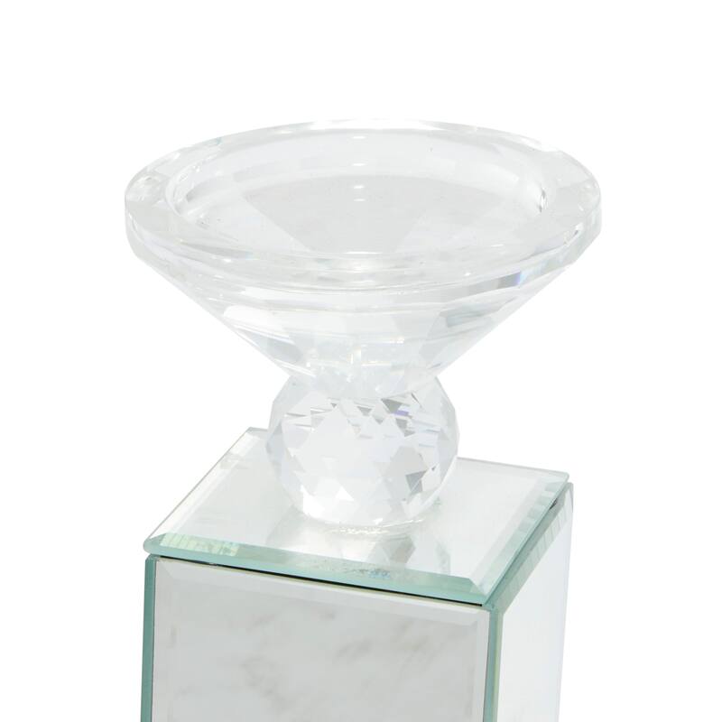 Clear Glass Glam Candle Holder - 4 x 4 x 10