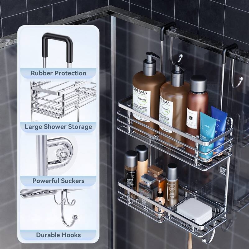 Over the Door Shower Caddy - 4.7"D x 12.6"W x 24.8"H