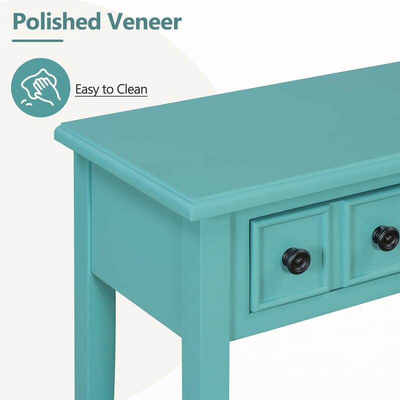 Entryway Table with 2 Drawers(Teal)